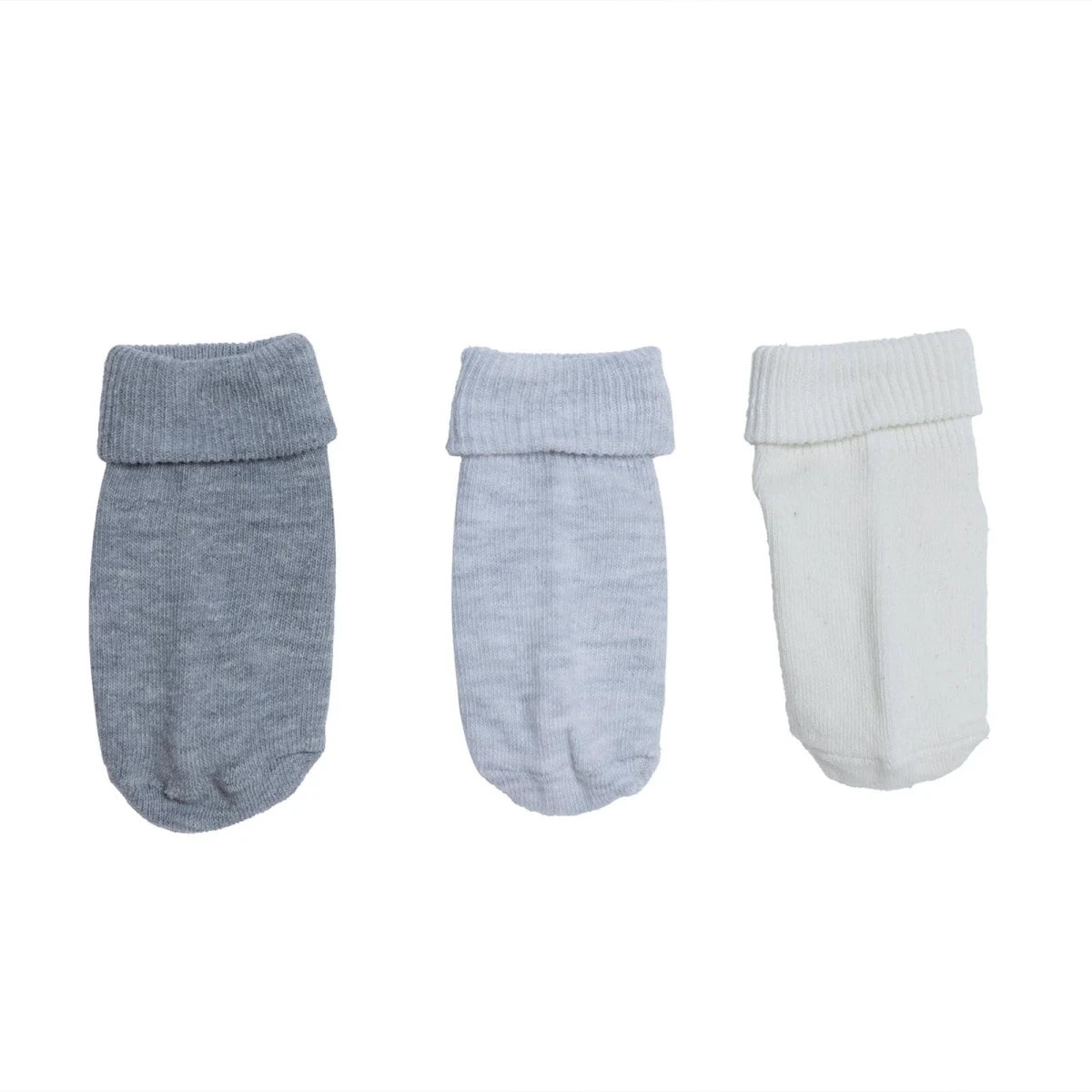 HelloBaby 3 Pack Roll-Top Baby Socks (Newborn to 12-24 Months) Grey - ebebek
