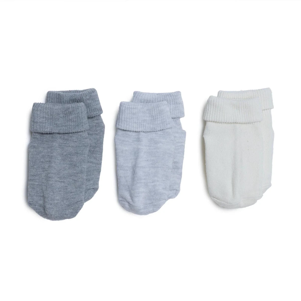 HelloBaby 3 Pack Roll-Top Baby Socks (Newborn to 12-24 Months) Grey - ebebek
