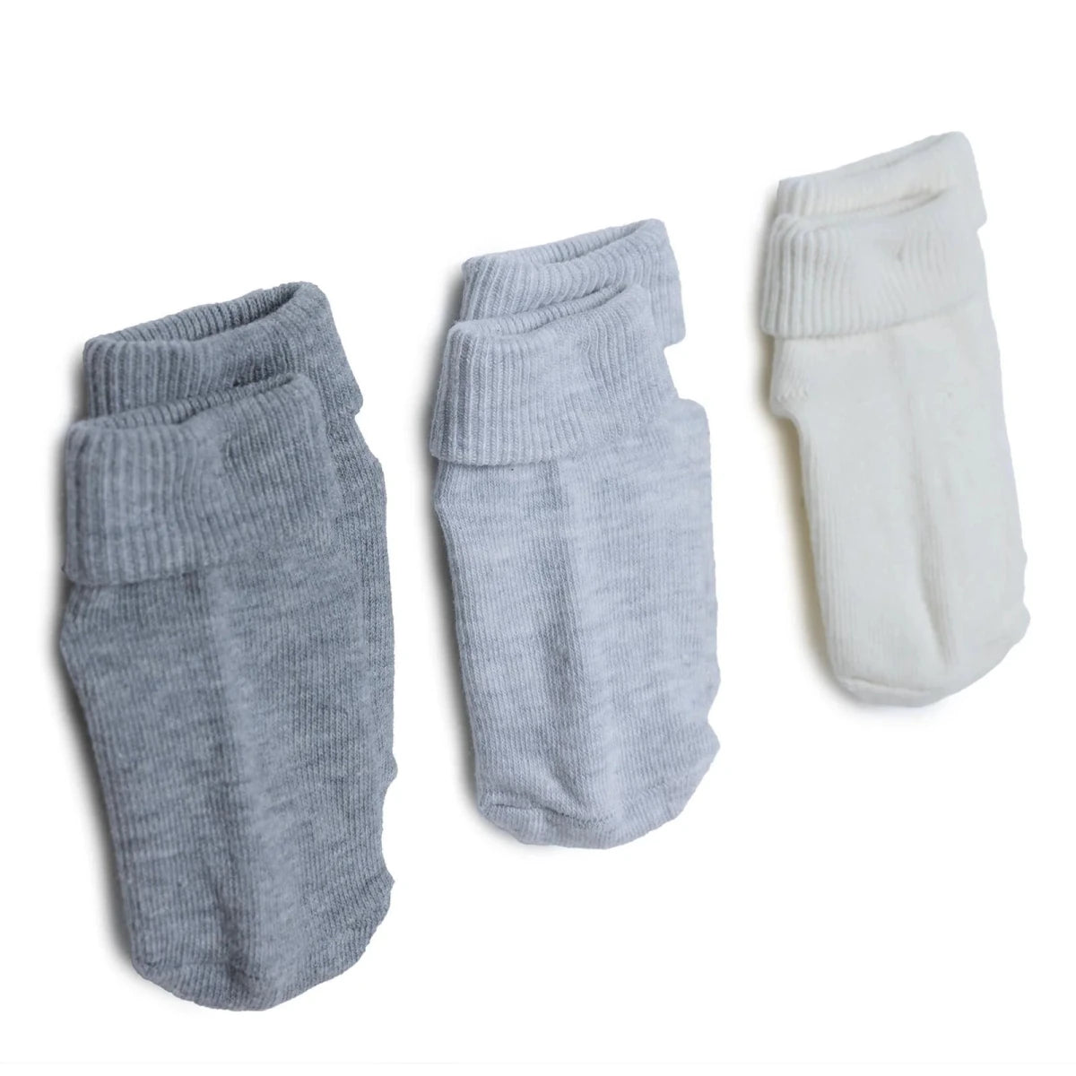 HelloBaby 3 Pack Roll-Top Baby Socks (Newborn to 12-24 Months) Grey - ebebek