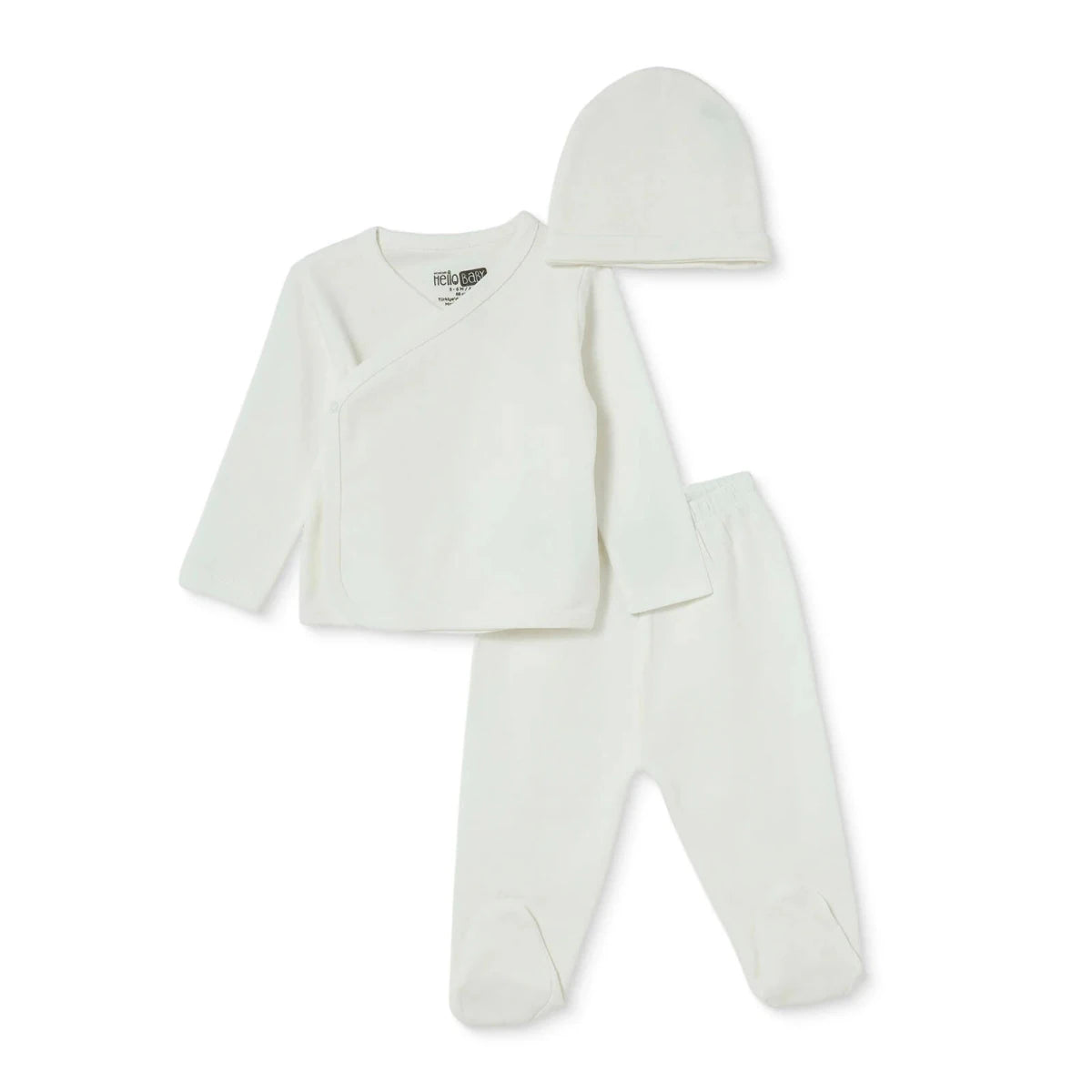 HelloBaby Baby Hat, Vest & Bottoms Set (Newborn to 3-6 Months) Ecru - ebebek