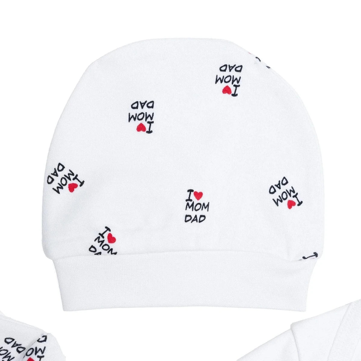 HelloBaby Slogan Print Baby Bodysuit, Hat & Footed Sleepsuit Set (Newborn to 6-9 Months) Ecru - ebebek