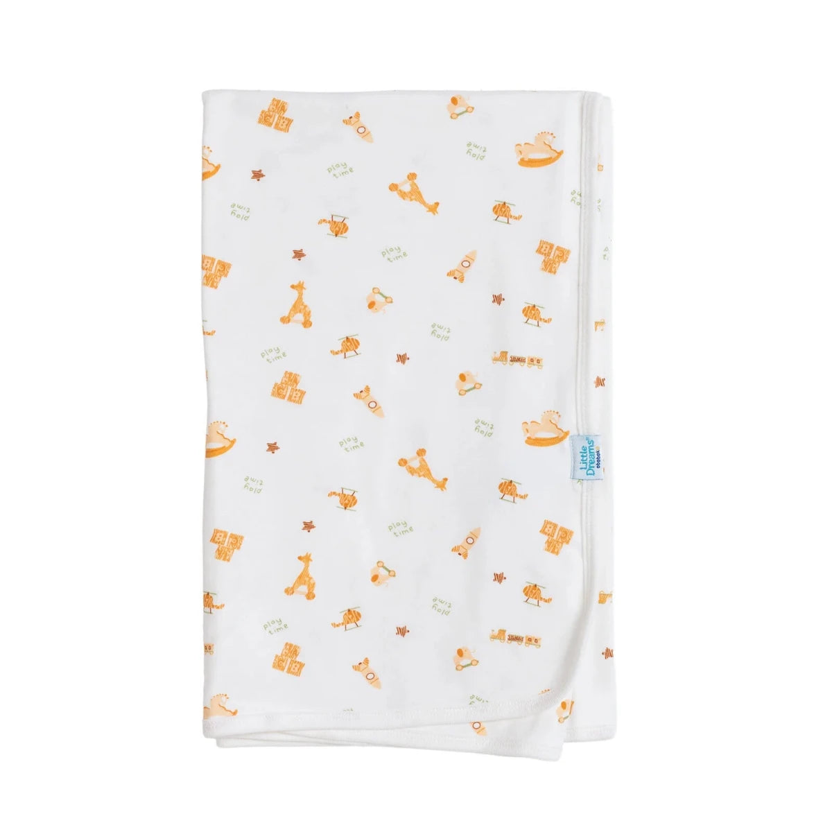 Little Dreams Rocket Print Jersey Baby Blanket (80 x 90 cm) Ecru - ebebek