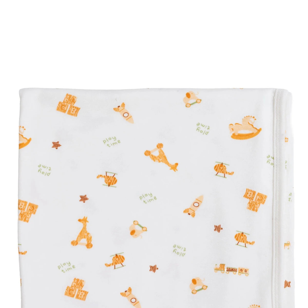 Little Dreams Rocket Print Jersey Baby Blanket (80 x 90 cm) Ecru - ebebek