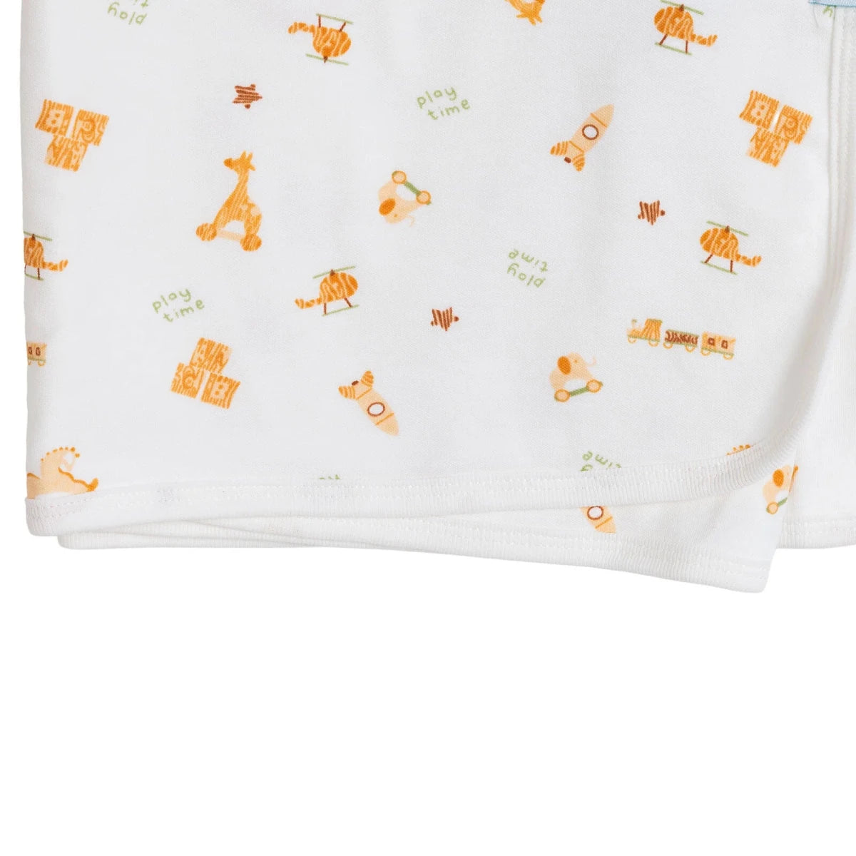 Little Dreams Rocket Print Jersey Baby Blanket (80 x 90 cm) Ecru - ebebek
