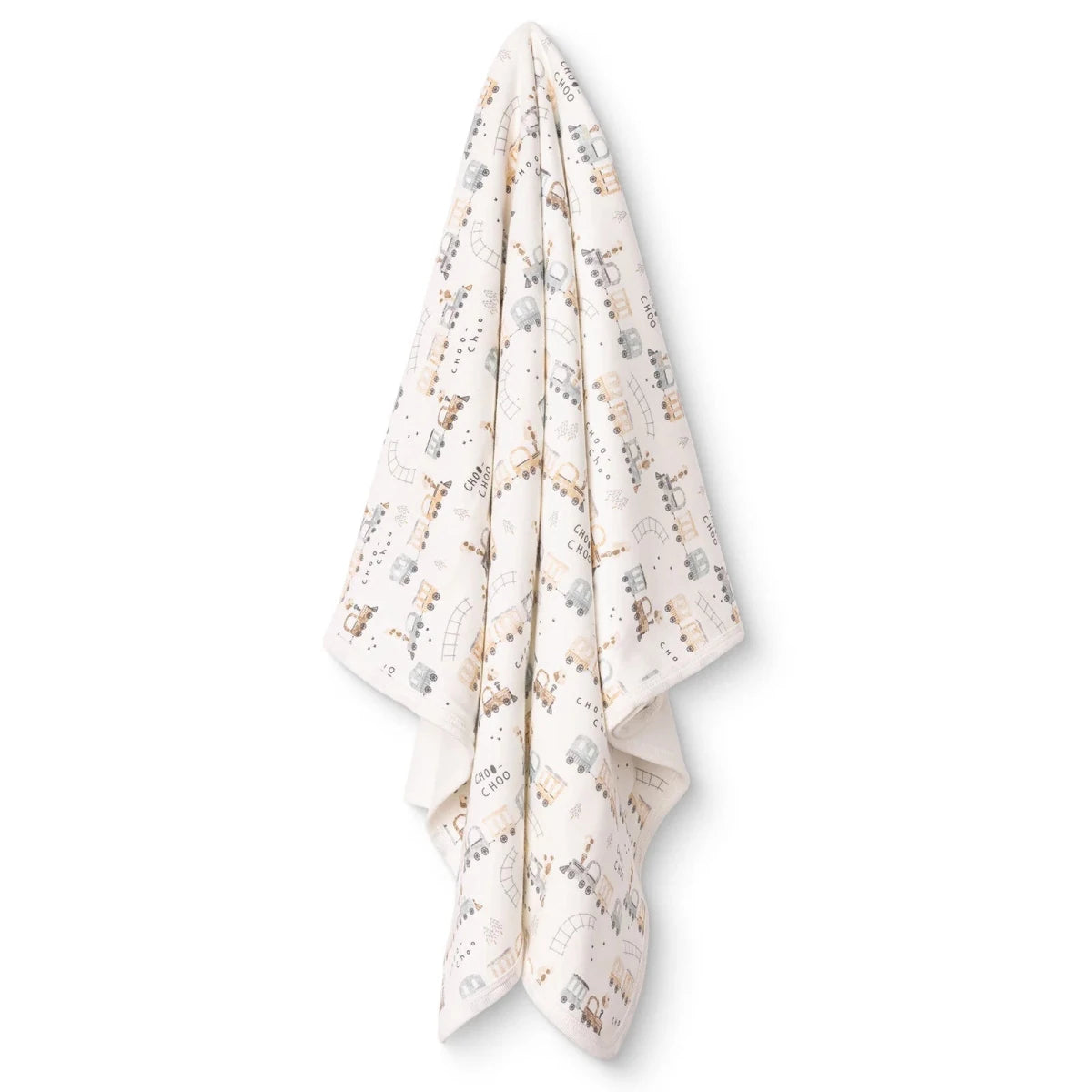 Little Dreams Vehicle Print Jersey Baby Blanket (80 x 90 cm) Ecru - ebebek