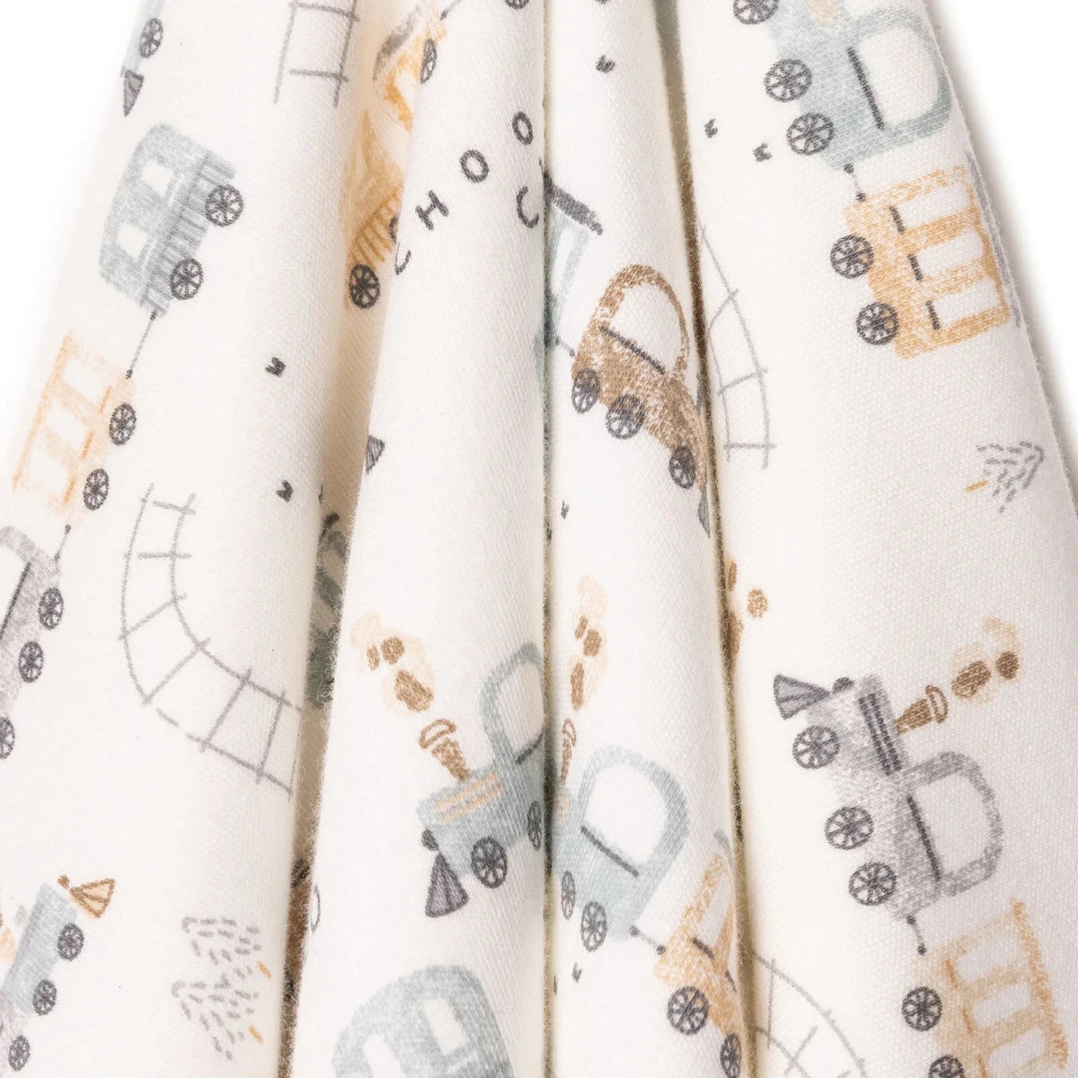 Little Dreams Vehicle Print Jersey Baby Blanket (80 x 90 cm) Ecru - ebebek