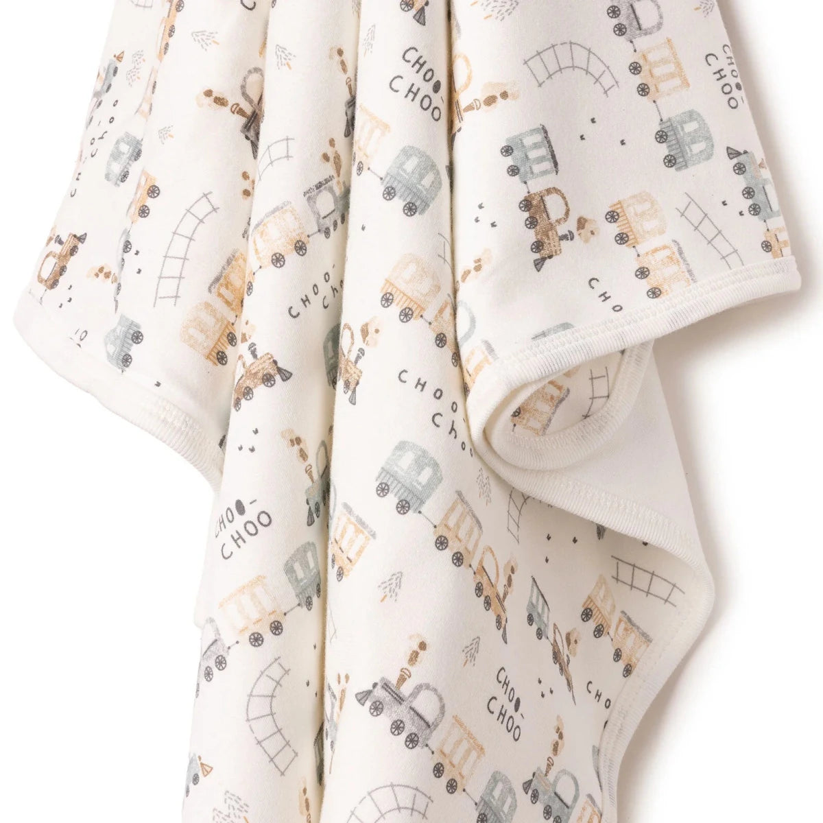 Little Dreams Vehicle Print Jersey Baby Blanket (80 x 90 cm) Ecru - ebebek