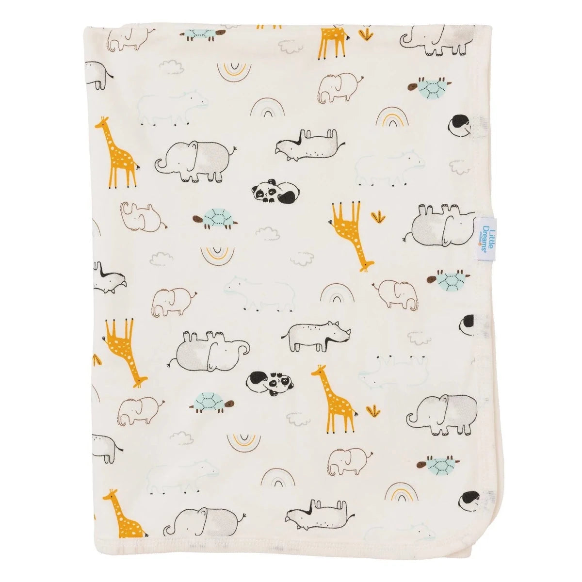 Little Dreams Animal Print Jersey Baby Blanket (80 x 90 cm) Ecru - ebebek