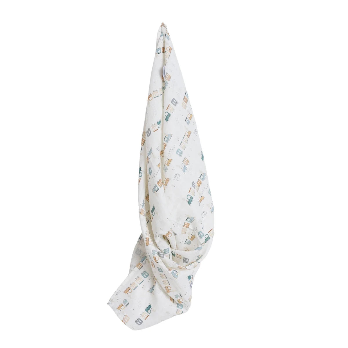 Little Dreams Vehicle Print Muslin Baby Blanket (100 x 110 cm) White - ebebek