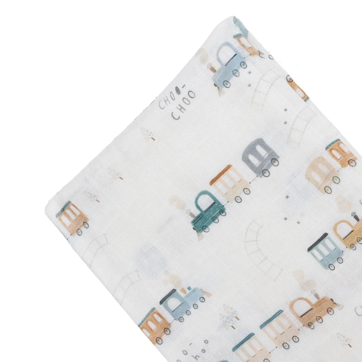 Little Dreams Vehicle Print Muslin Baby Blanket (100 x 110 cm) White - ebebek
