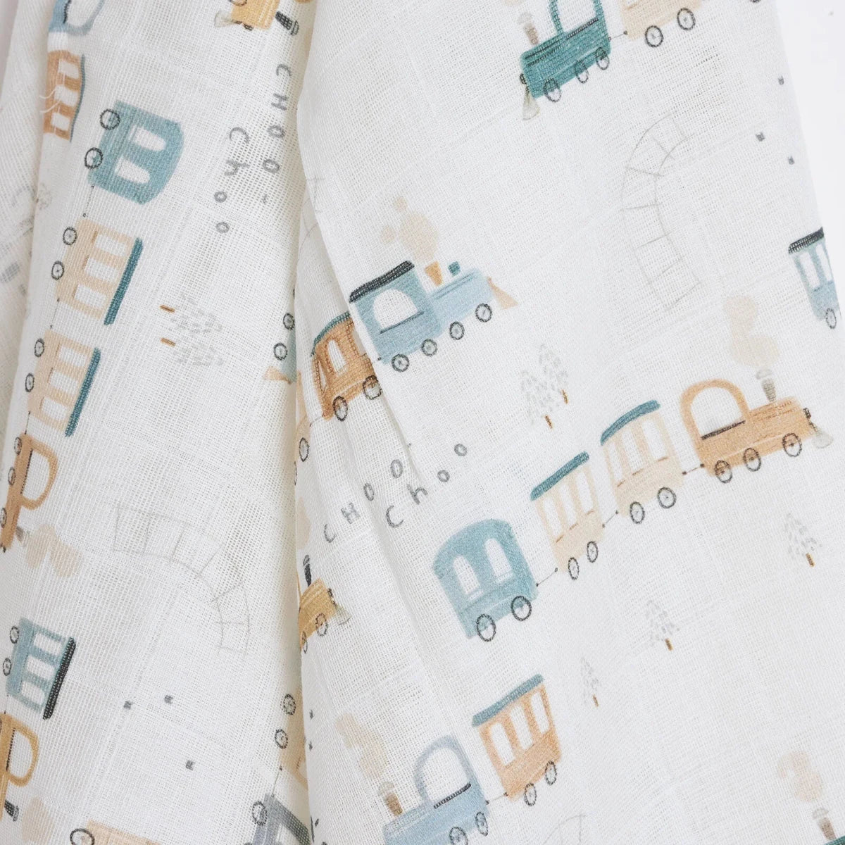 Little Dreams Vehicle Print Muslin Baby Blanket (100 x 110 cm) White - ebebek