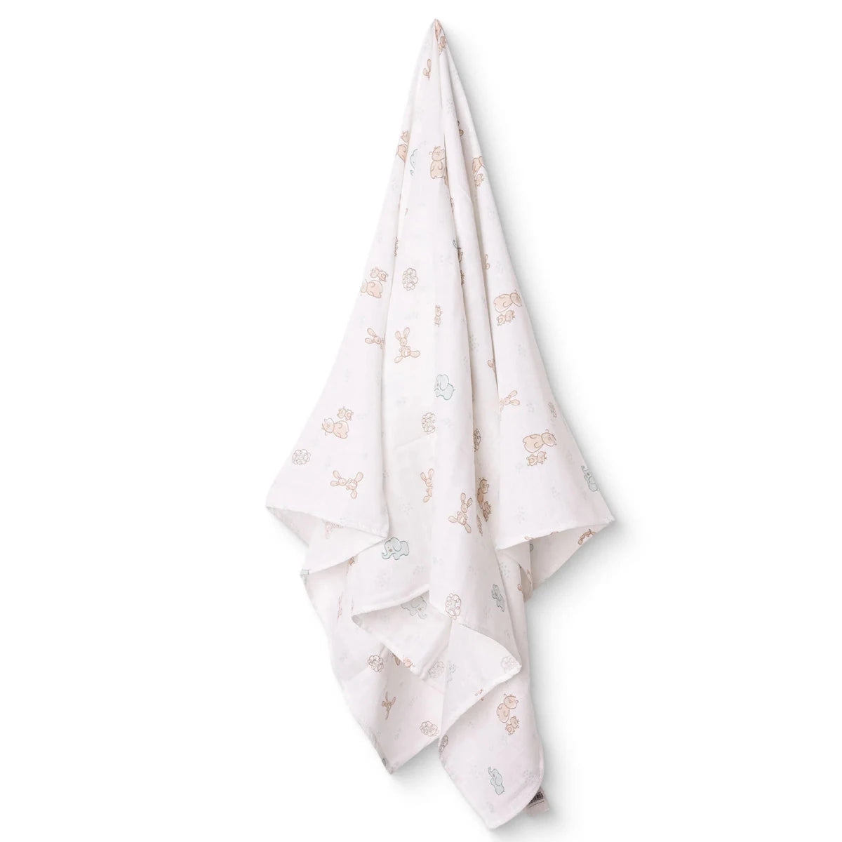 Little Dreams Animal Print Muslin Baby Blanket (100 x 110 cm) White - ebebek