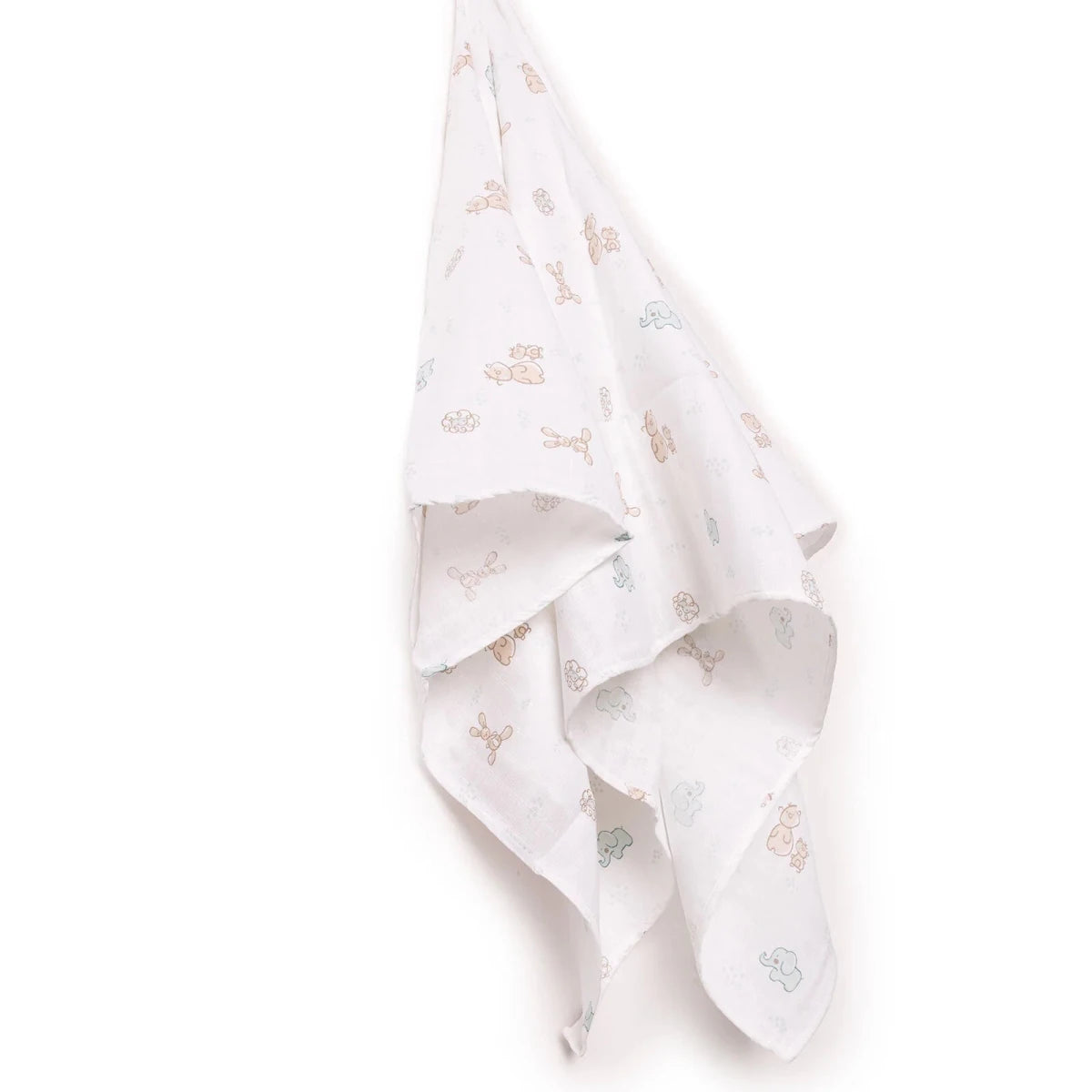 Little Dreams Animal Print Muslin Baby Blanket (100 x 110 cm) White - ebebek