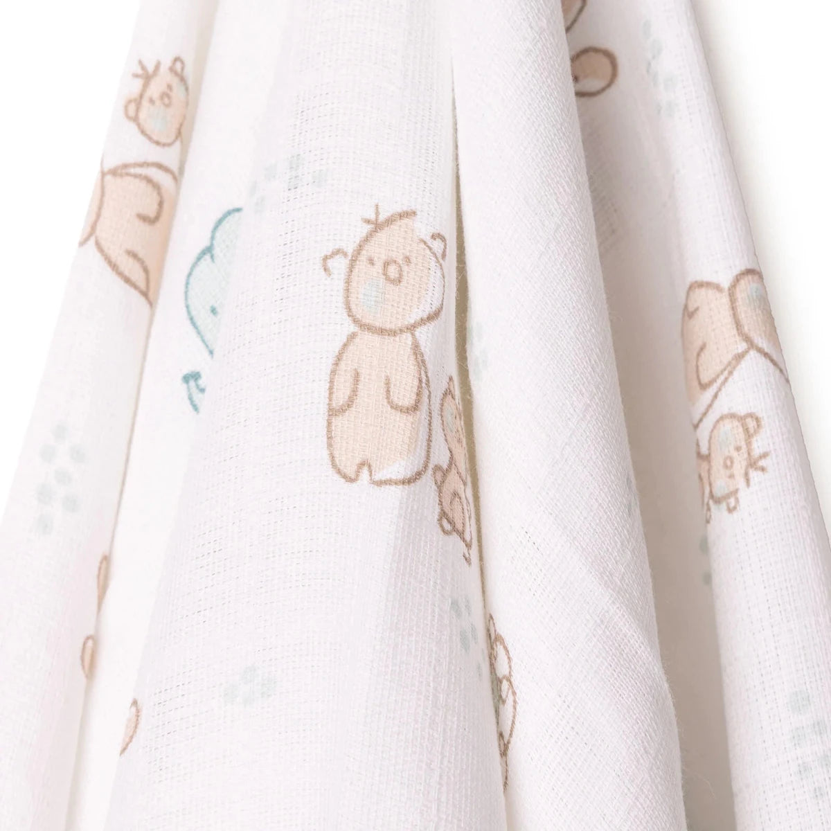 Little Dreams Animal Print Muslin Baby Blanket (100 x 110 cm) White - ebebek