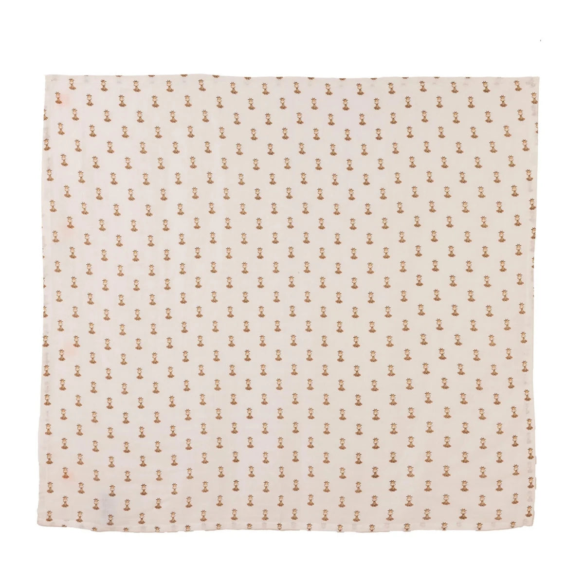 Little Dreams Tie-Fastening Animal Print Muslin Baby Blanket (100 x 110 cm) White - ebebek