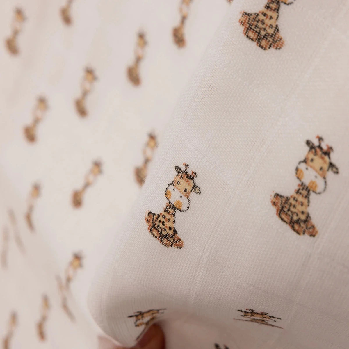 Little Dreams Tie-Fastening Animal Print Muslin Baby Blanket (100 x 110 cm) White - ebebek