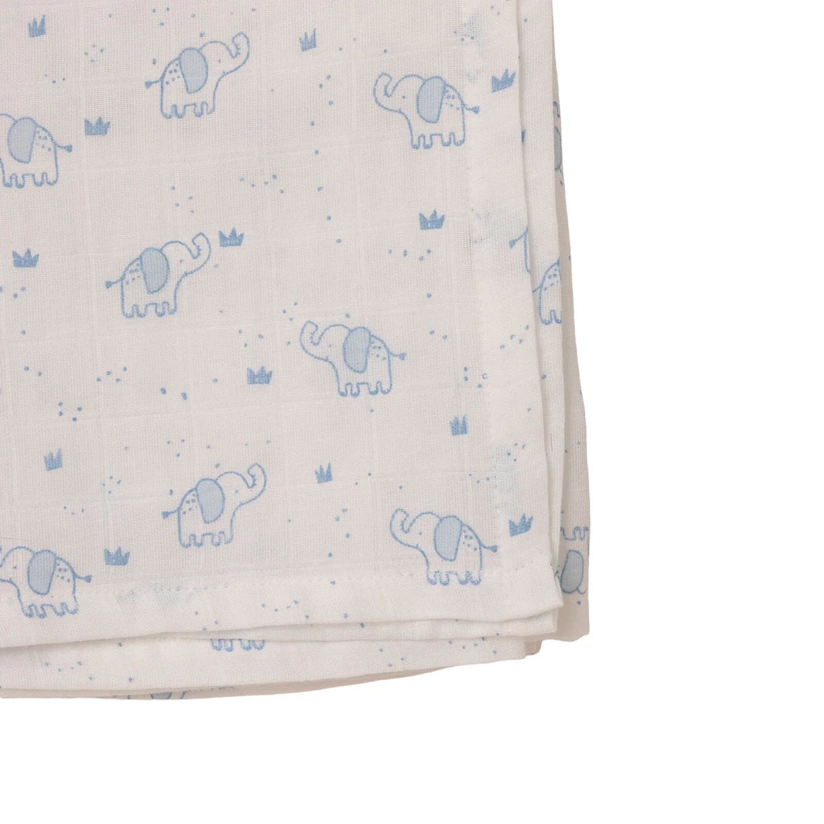 Little Dreams Elephant Print Muslin Baby Blanket (100 x 110 cm) White - ebebek