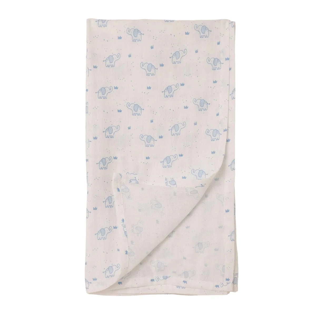 Little Dreams Elephant Print Muslin Baby Blanket (100 x 110 cm) White - ebebek