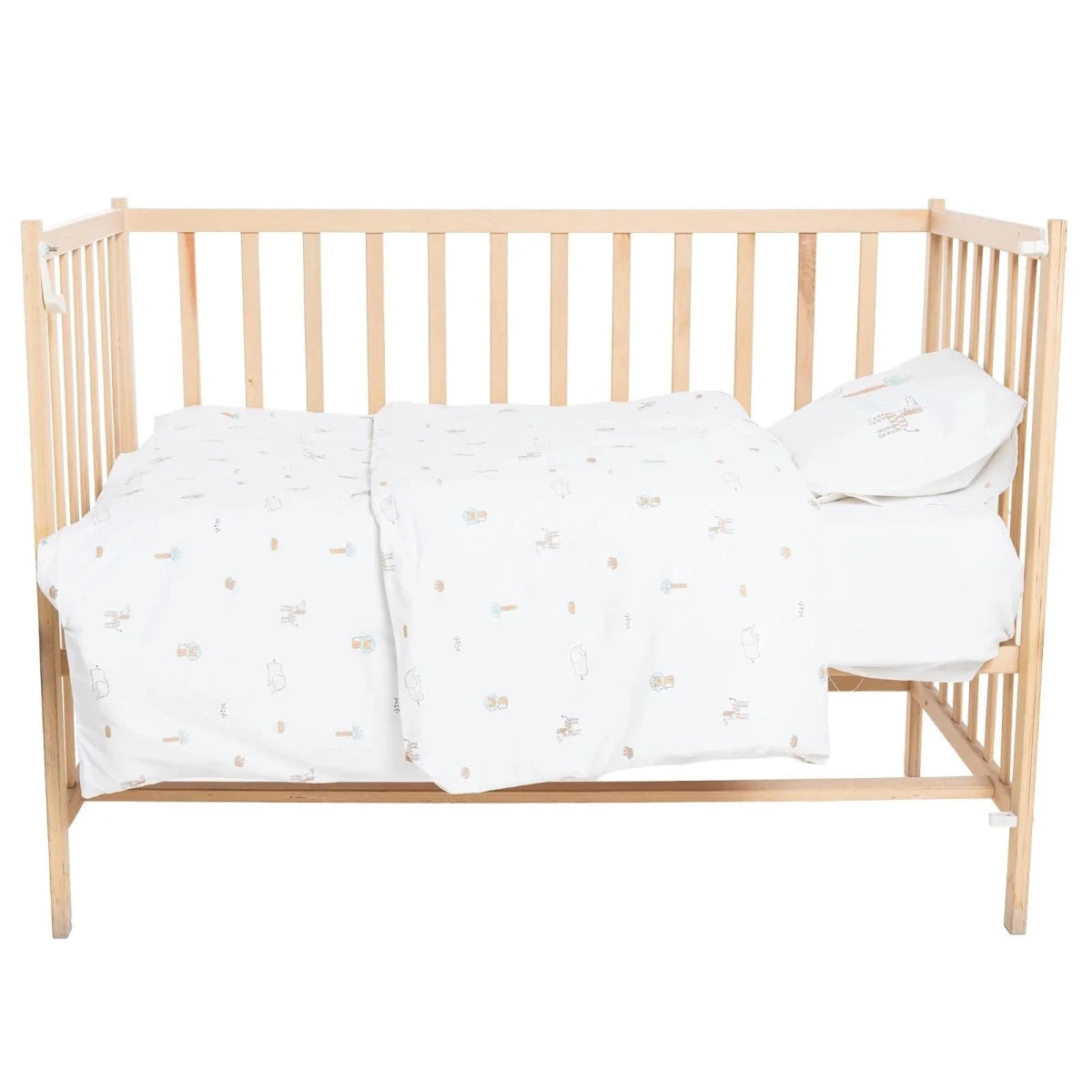 Little Dreams Animal Print Baby Duvet Cover Set (100 x 150 cm) Ecru Printed - ebebek