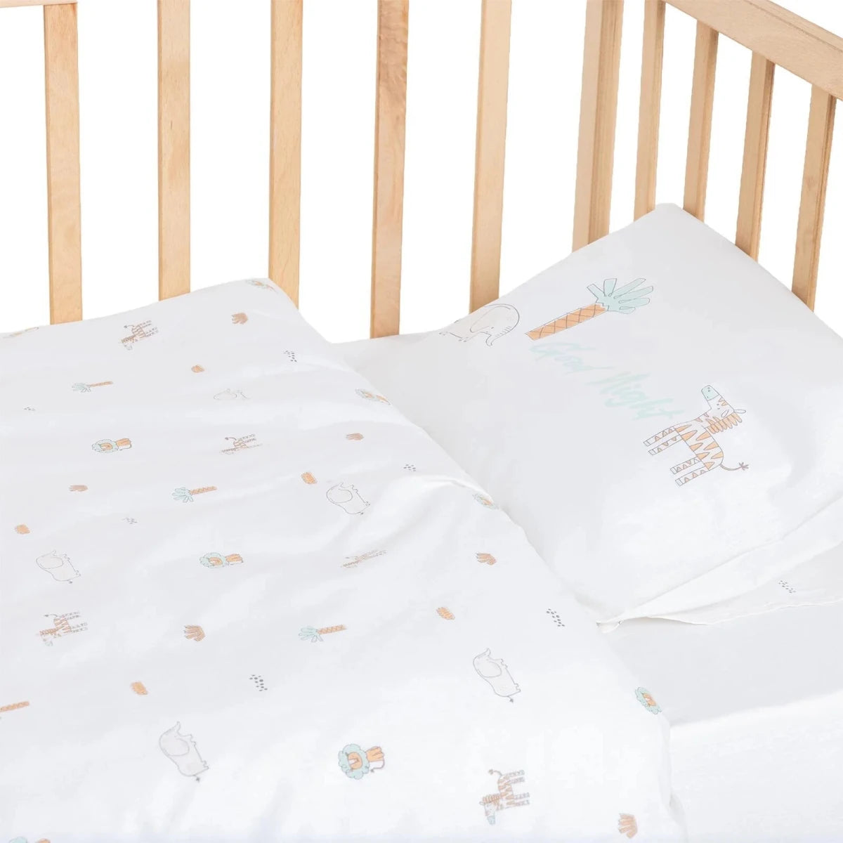 Little Dreams Animal Print Baby Duvet Cover Set (100 x 150 cm) Ecru Printed - ebebek