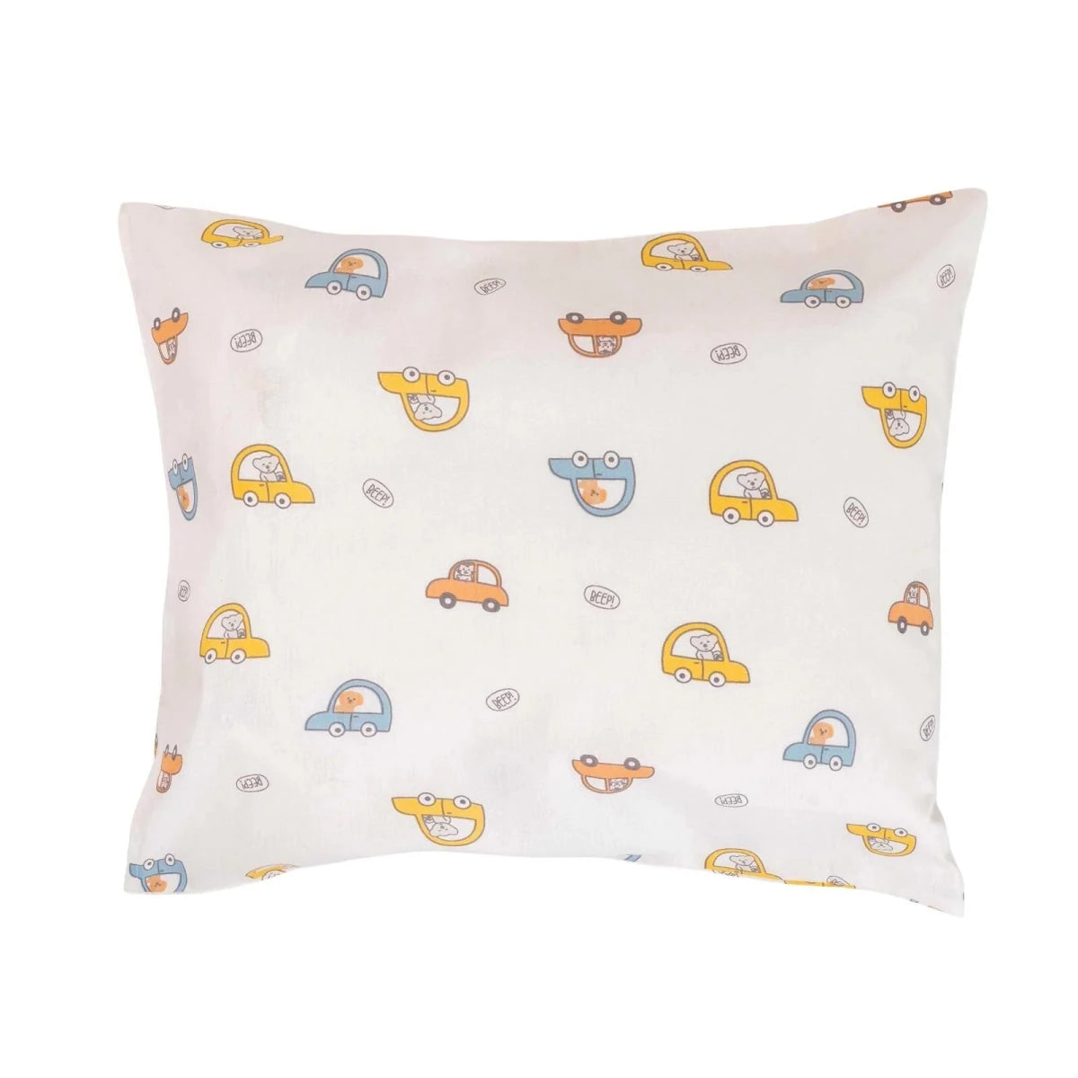 Little Dreams Vehicle Print Baby Pillowcase (35 x 45 cm) Ecru Printed - ebebek