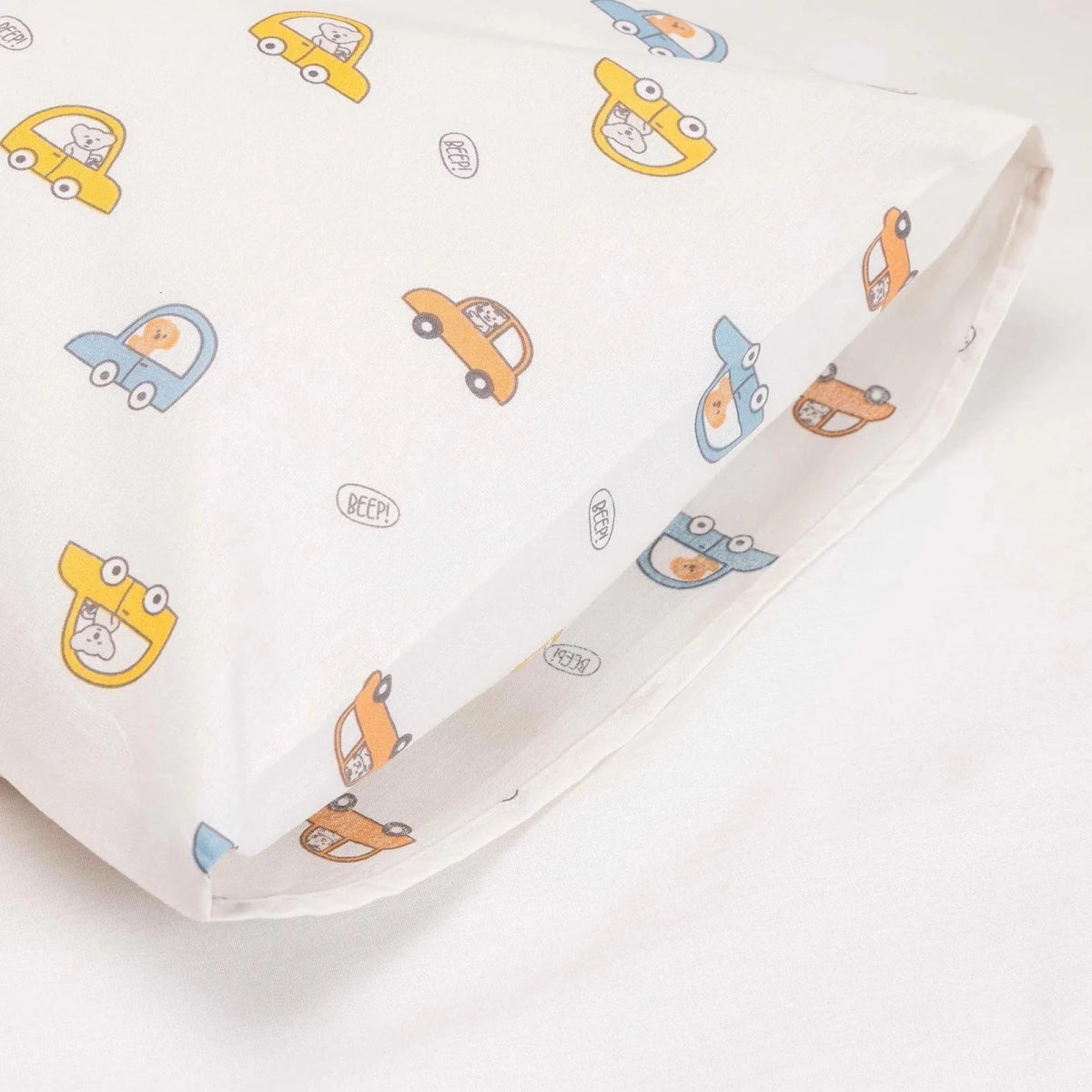 Little Dreams Vehicle Print Baby Pillowcase (35 x 45 cm) Ecru Printed - ebebek