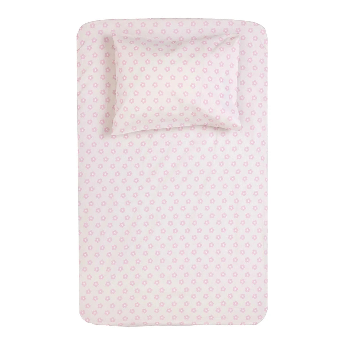 Little Dreams Floral Print Cot Bed Sheet Set (70 x 140 cm) Ecru - ebebek