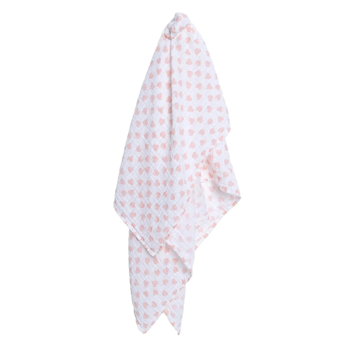 Little Dreams Heart Print Muslin Baby Blanket (100 x 110 cm) White - ebebek