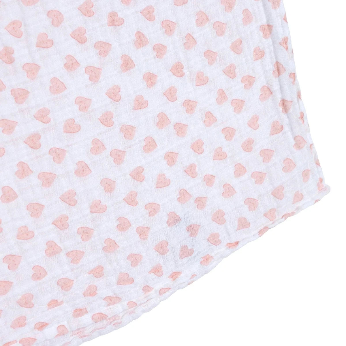 Little Dreams Heart Print Muslin Baby Blanket (100 x 110 cm) White - ebebek
