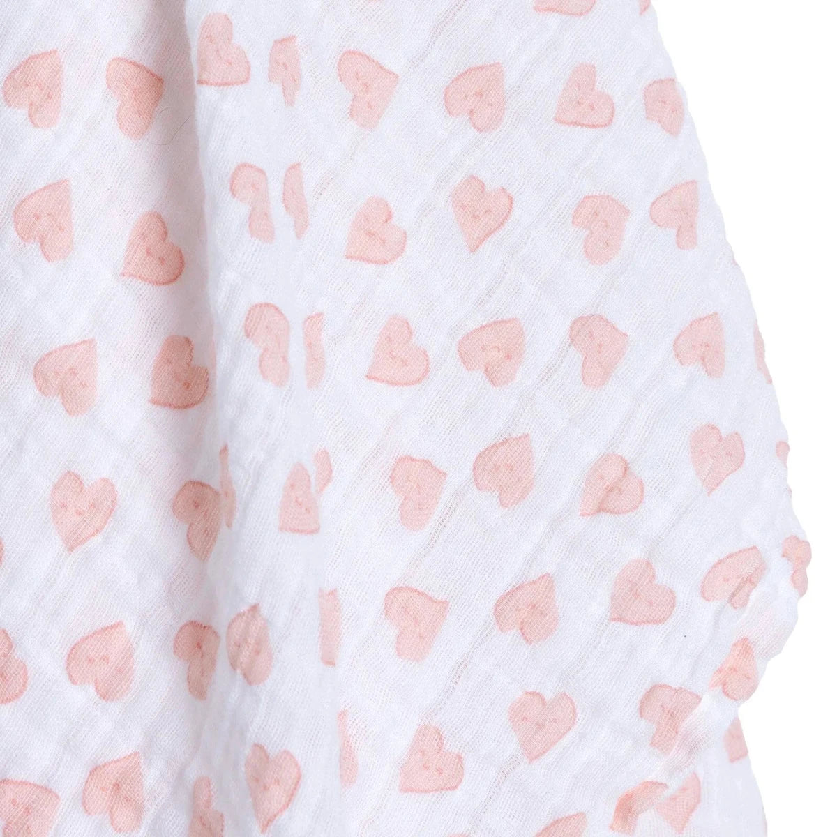 Little Dreams Heart Print Muslin Baby Blanket (100 x 110 cm) White - ebebek