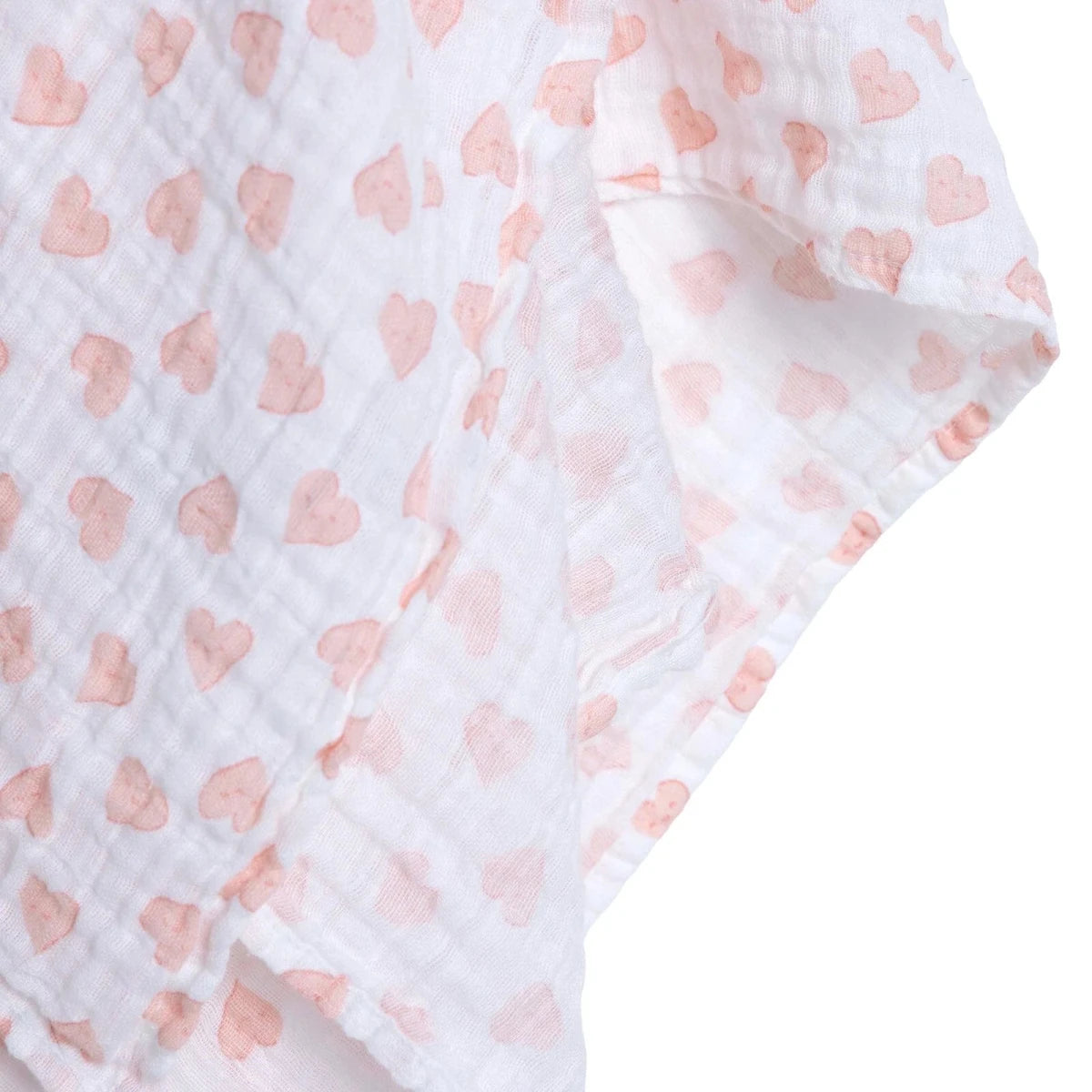 Little Dreams Heart Print Muslin Baby Blanket (100 x 110 cm) White - ebebek