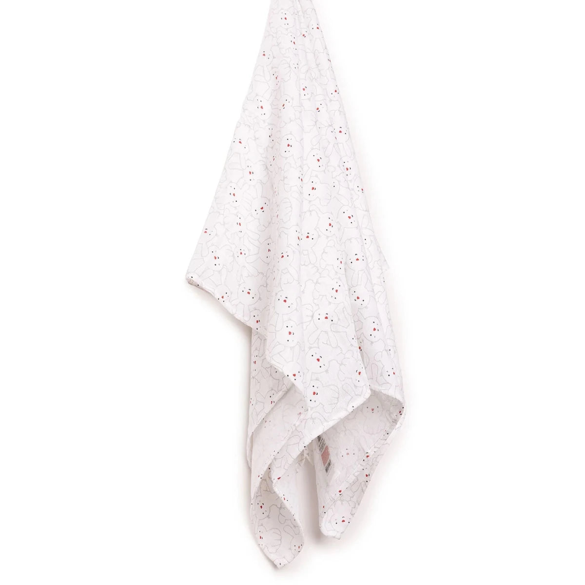 Little Dreams Bunny Print Muslin Baby Blanket (100 x 110 cm) White - ebebek