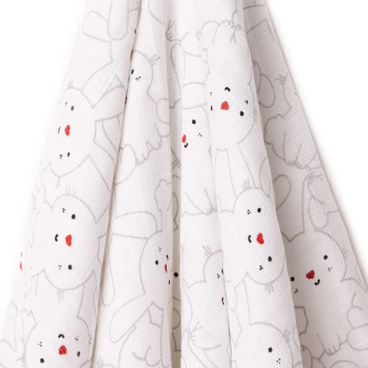 Little Dreams Bunny Print Muslin Baby Blanket (100 x 110 cm) White - ebebek