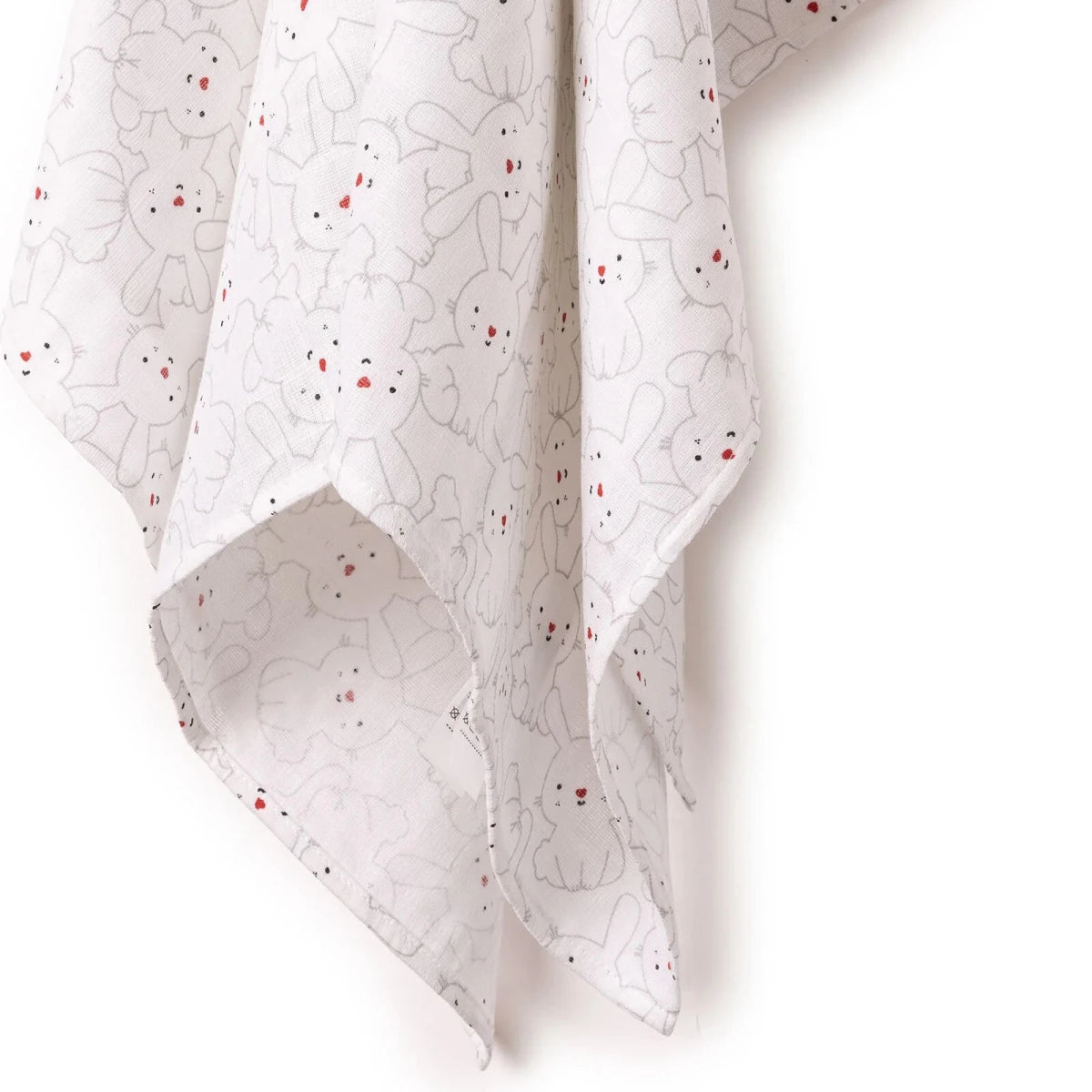 Little Dreams Bunny Print Muslin Baby Blanket (100 x 110 cm) White - ebebek
