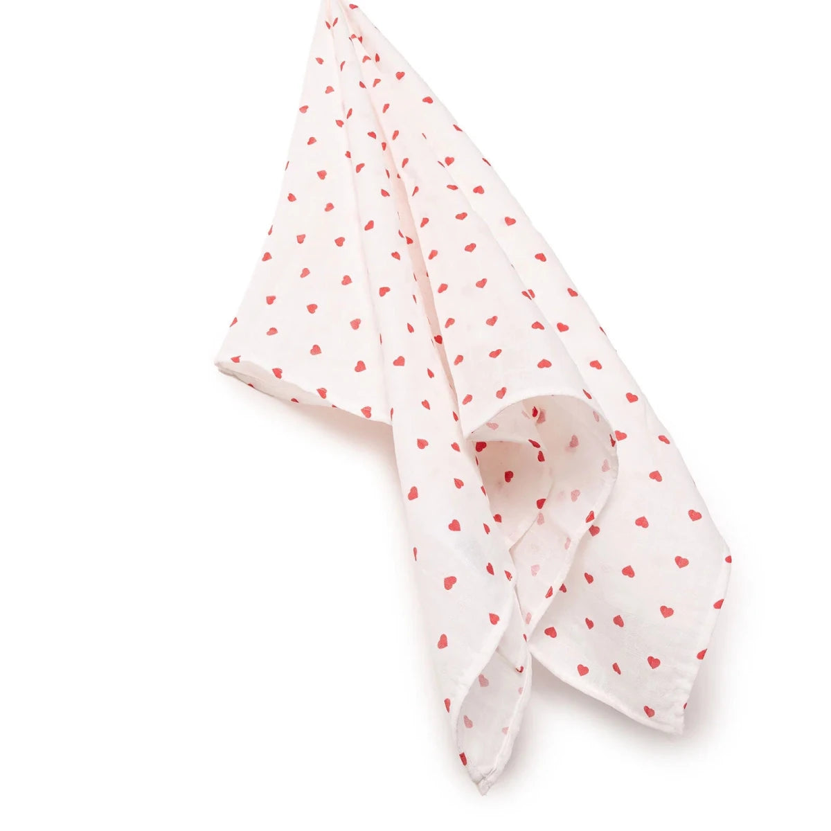 Little Dreams Heart Print Muslin Baby Blanket (100 x 110 cm) Red Printed - ebebek