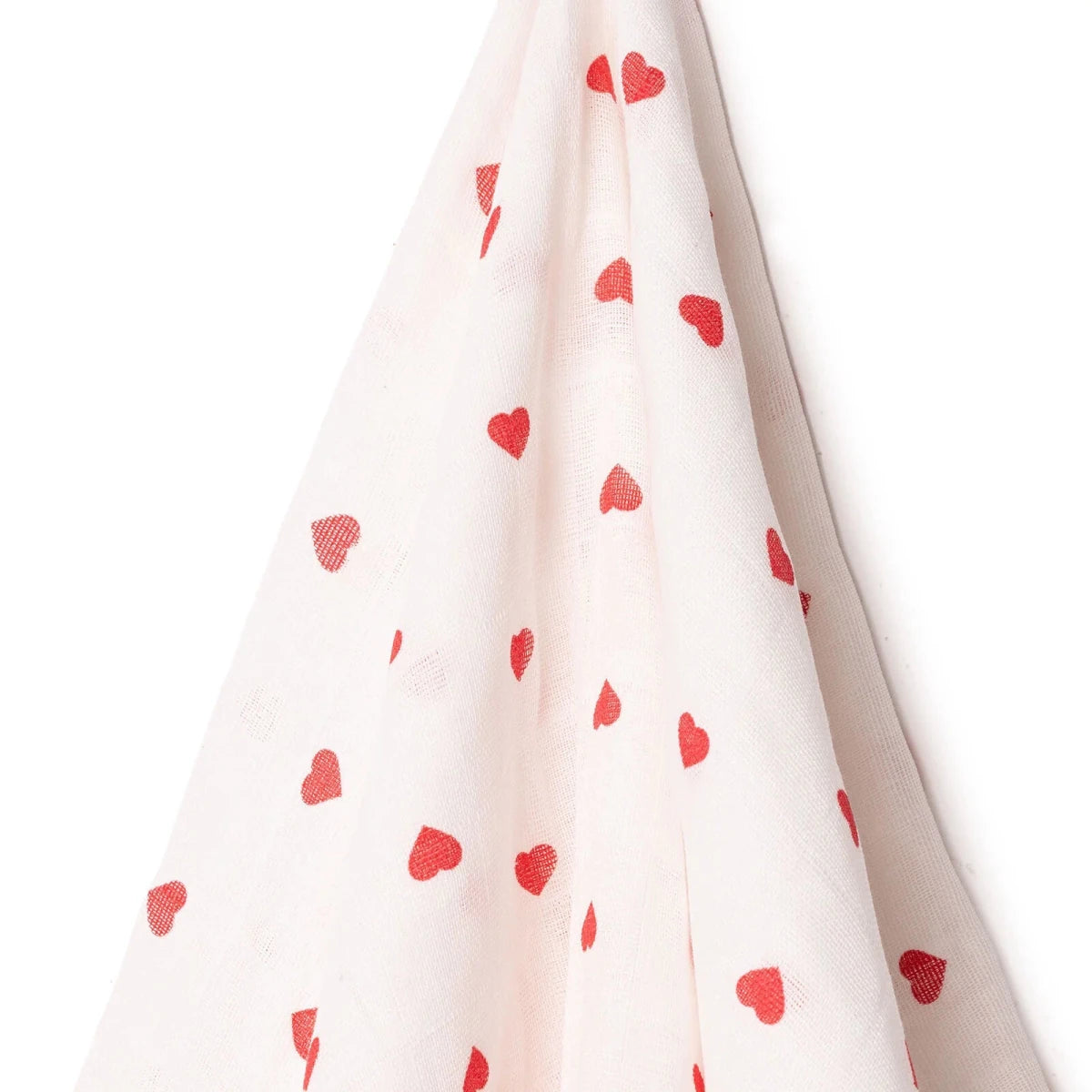 Little Dreams Heart Print Muslin Baby Blanket (100 x 110 cm) Red Printed - ebebek