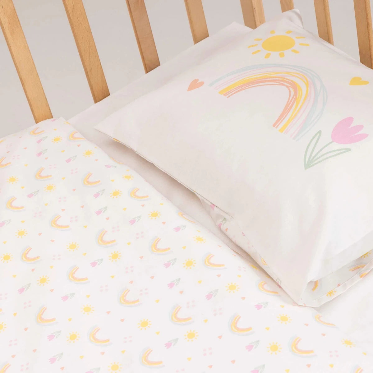Little Dreams Floral Print Baby Duvet Cover Set (100 x 150 cm) Ecru Printed - ebebek