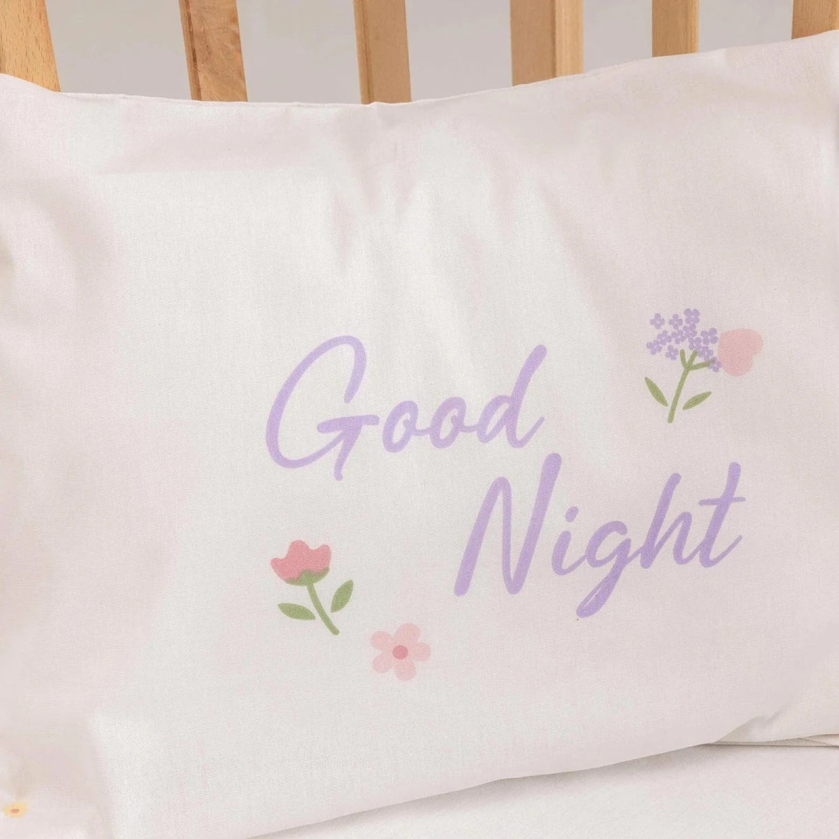 Little Dreams Floral Print Baby Pillowcase (35 x 45 cm) Ecru Printed - ebebek