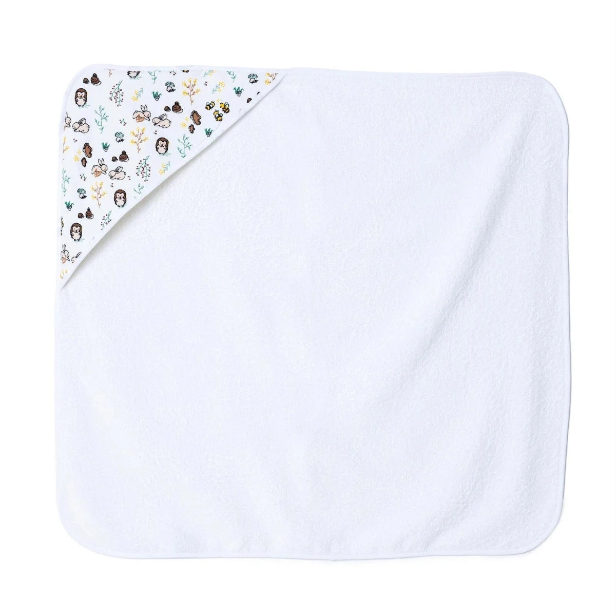 Mollia Animal Print Baby Bath Towel (75 x 75 cm) White - ebebek