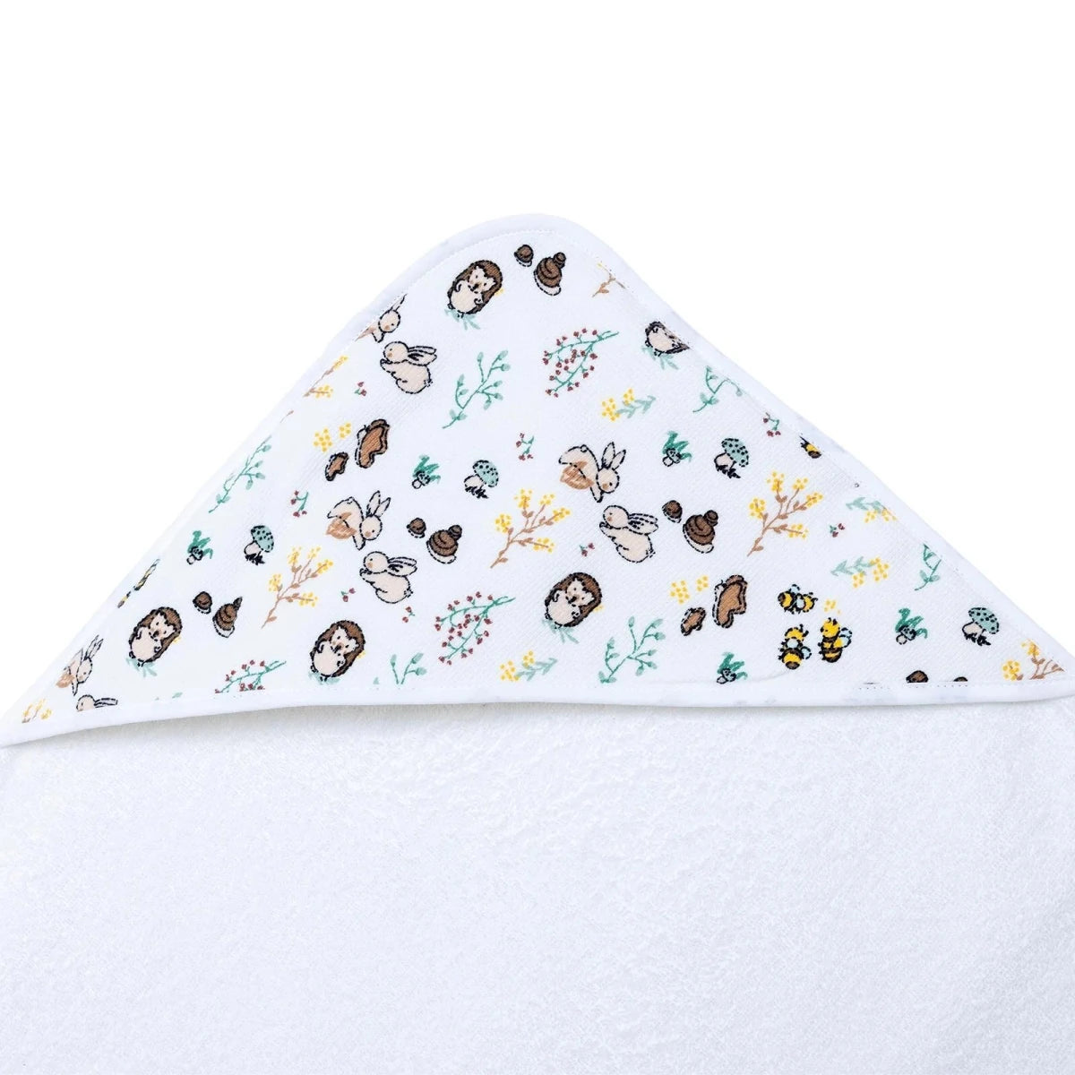 Mollia Animal Print Baby Bath Towel (75 x 75 cm) White - ebebek