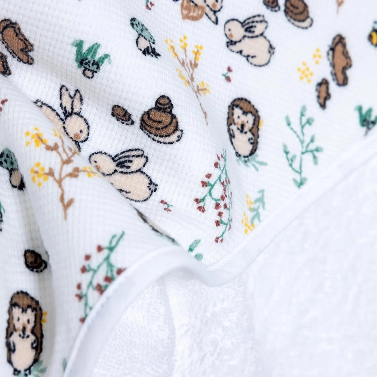Mollia Animal Print Baby Bath Towel (75 x 75 cm) White - ebebek