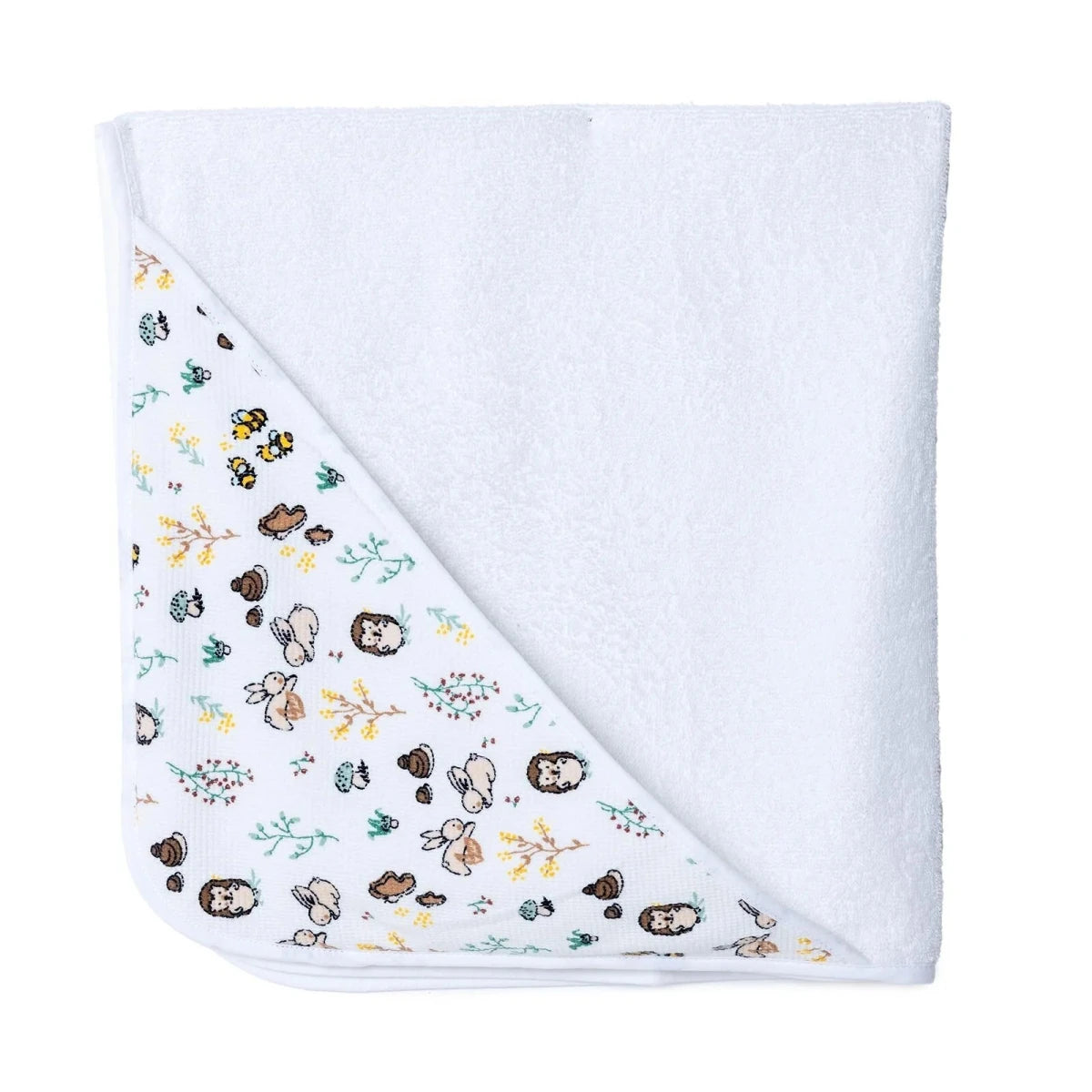 Mollia Animal Print Baby Bath Towel (75 x 75 cm) White - ebebek