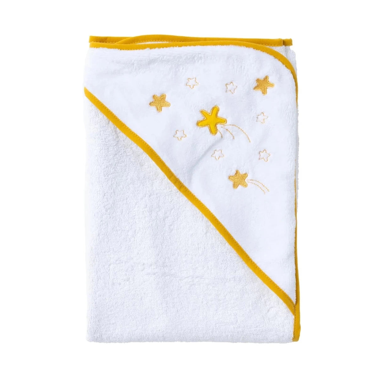 Mollia Star Print Baby Bath Towel (75 x 75 cm) White - ebebek