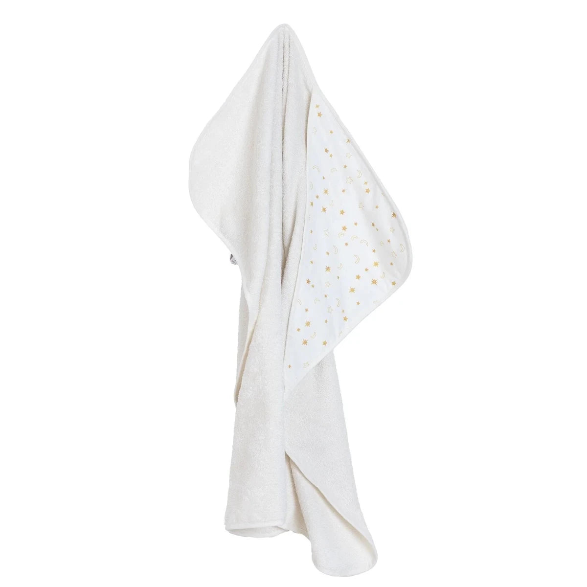 Mollia Star Print Baby Bath Towel (75 x 75 cm) Ecru - ebebek
