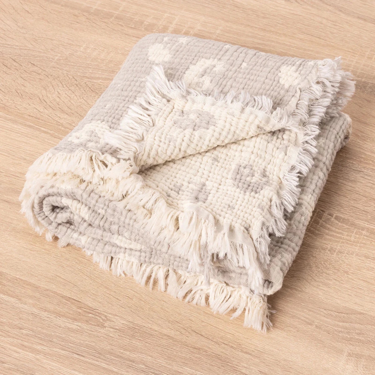 Mollia Moon & Star Print Muslin Baby Blanket (80 x 100 cm) Grey - ebebek