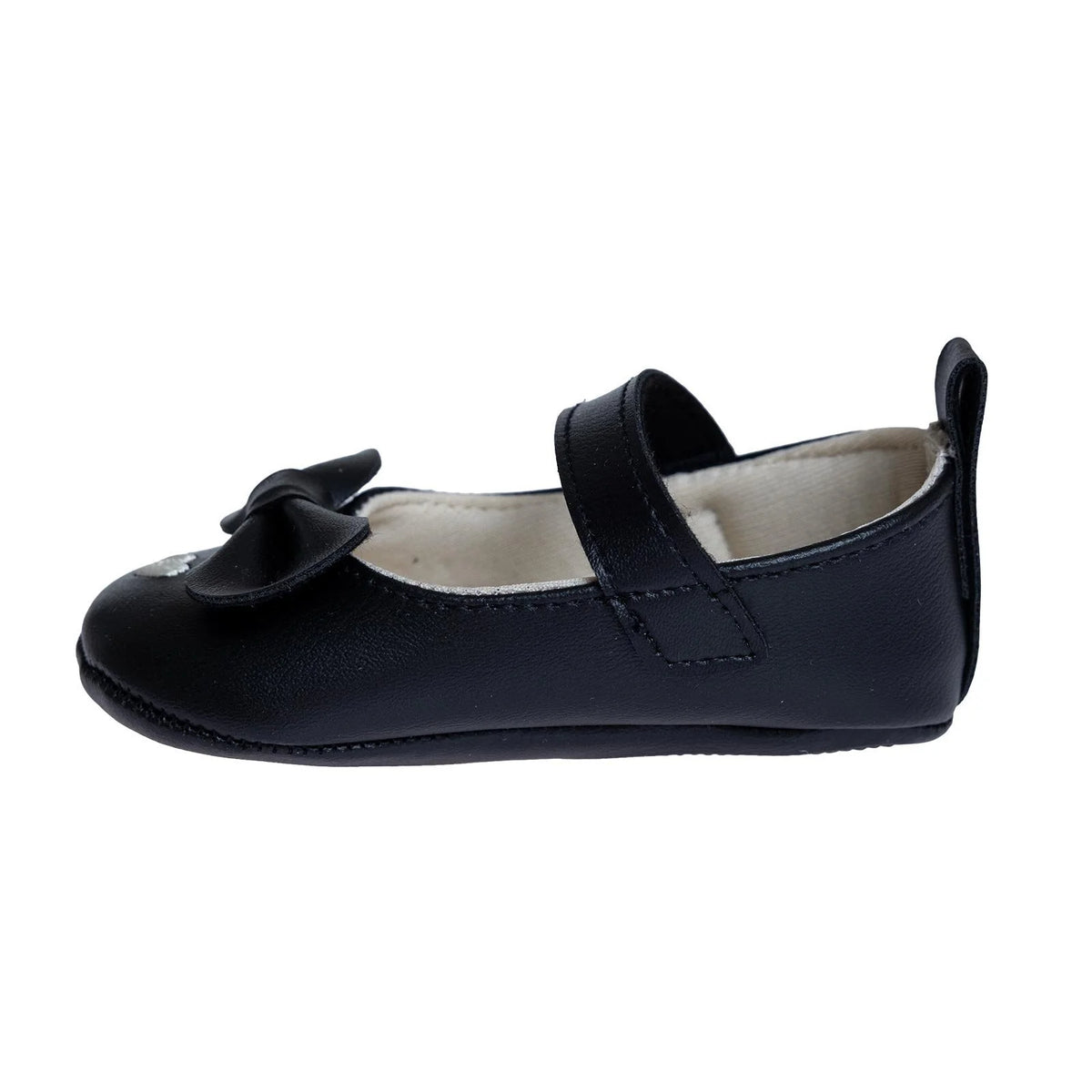 Papulin Touch-Fastening Faux Leather Baby Ballerina Shoes (UK 2 to 3.5)