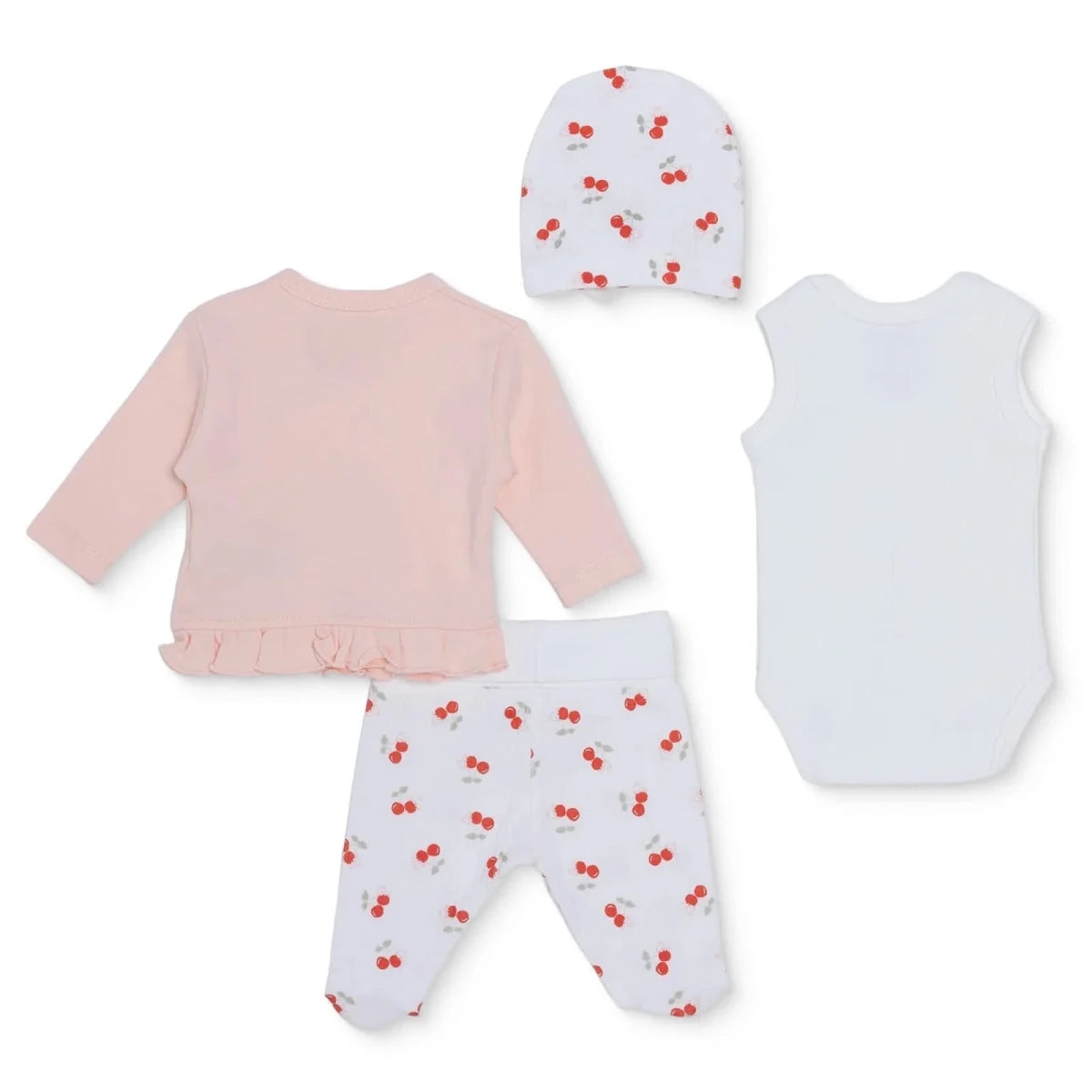 Tiffany 4 Piece Cherry Print Premature Baby Hospital Bag Set Ecru - ebebek