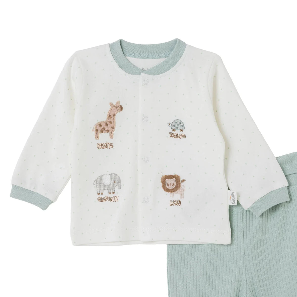 Bebetto Animal Print Baby Cardigan & Footed Leggings (Newborn to 6-9 Months) Multicolour - ebebek