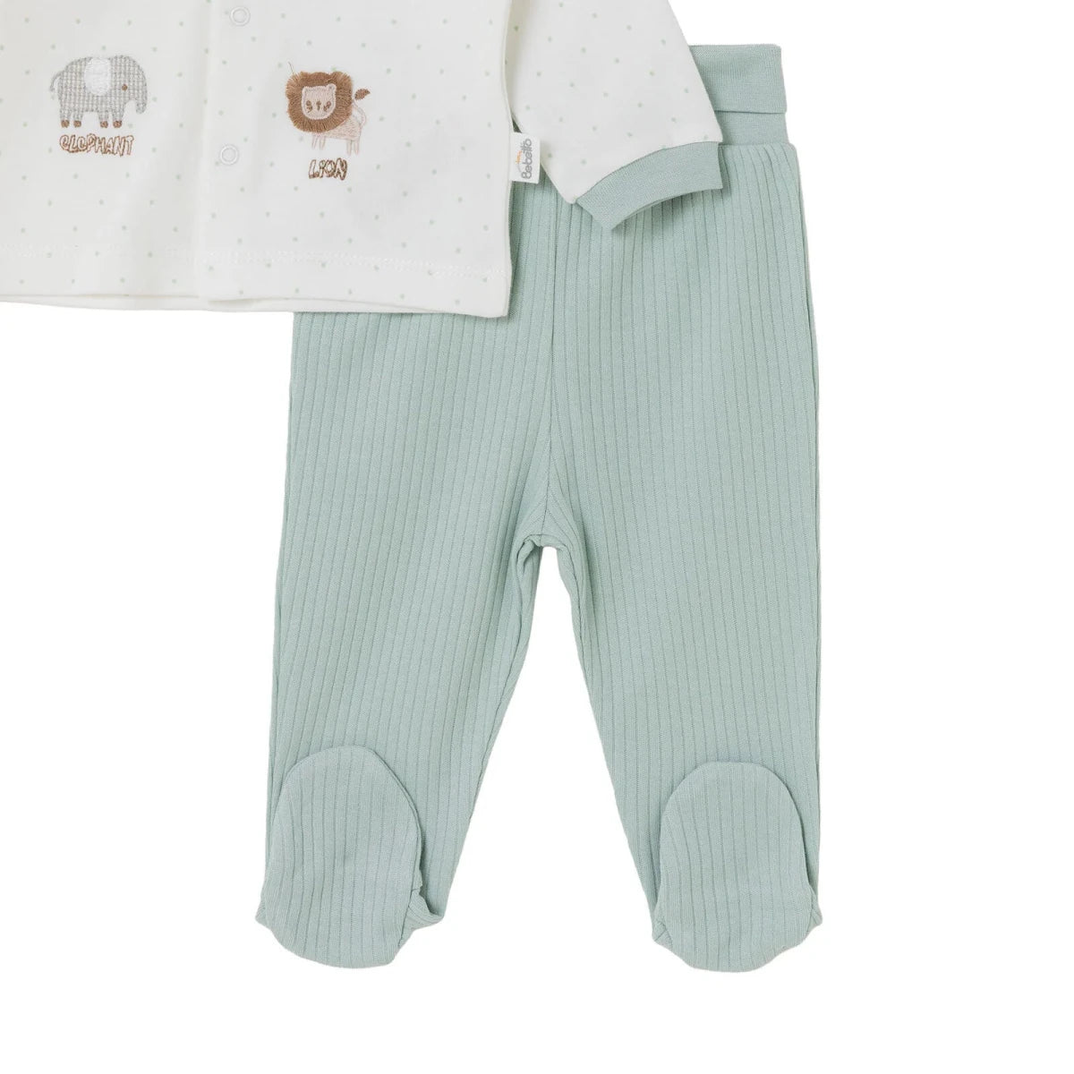 Bebetto Animal Print Baby Cardigan & Footed Leggings (Newborn to 6-9 Months) Multicolour - ebebek
