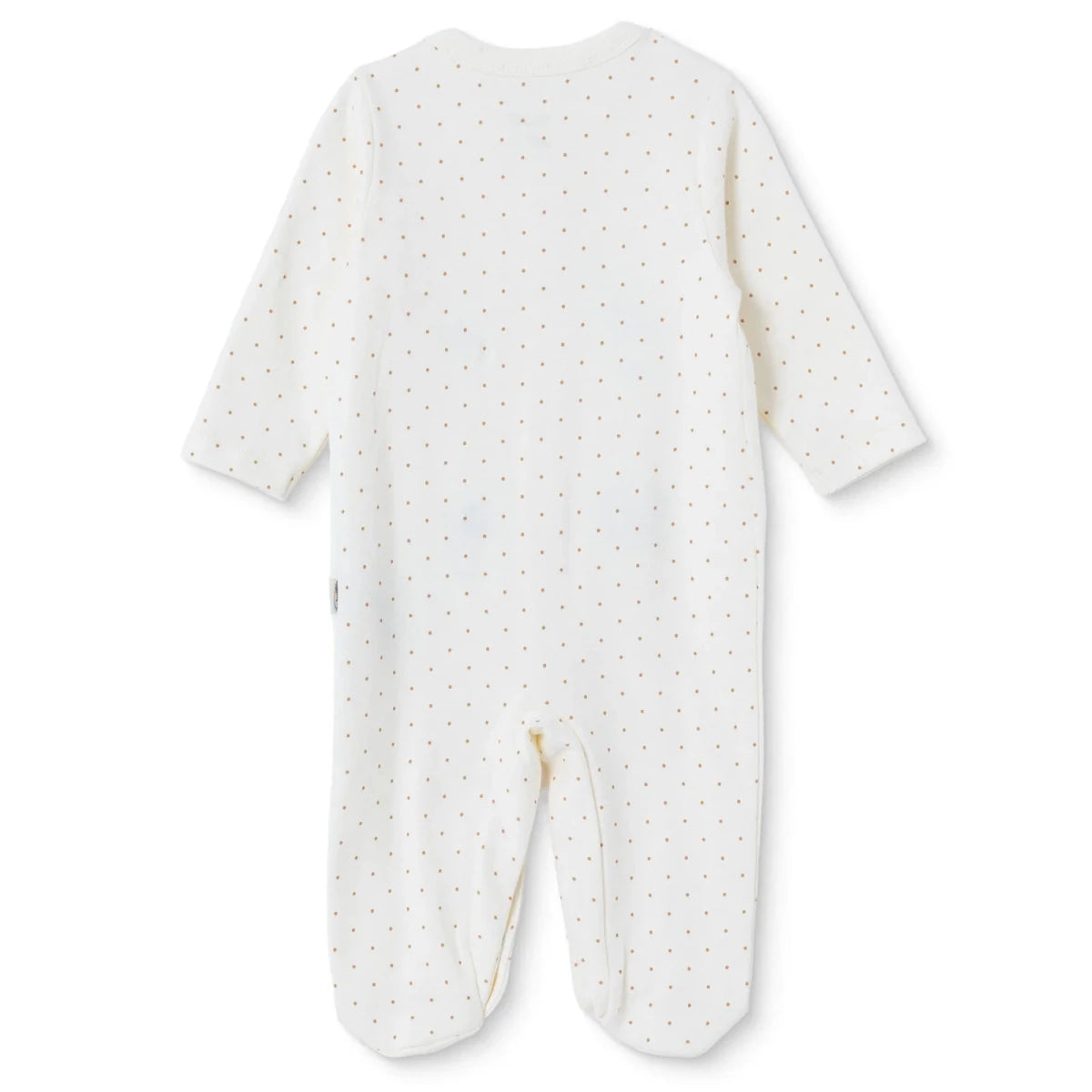 Bebetto Crew Neck Long Sleeve Baby Sleepsuit with Feet (Newborn to 6-9 Months) Beige - ebebek